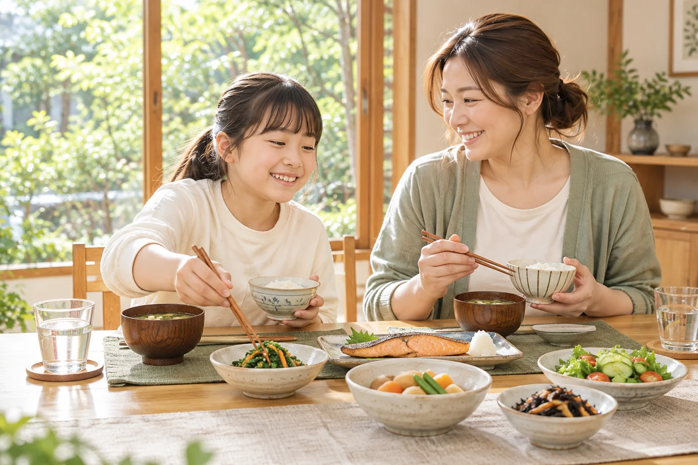親子で食事の選び方を学ぶイメージ